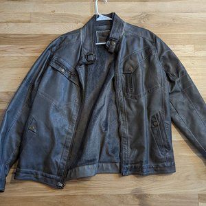 Cody James Grey Faux Leather Jacket (L)